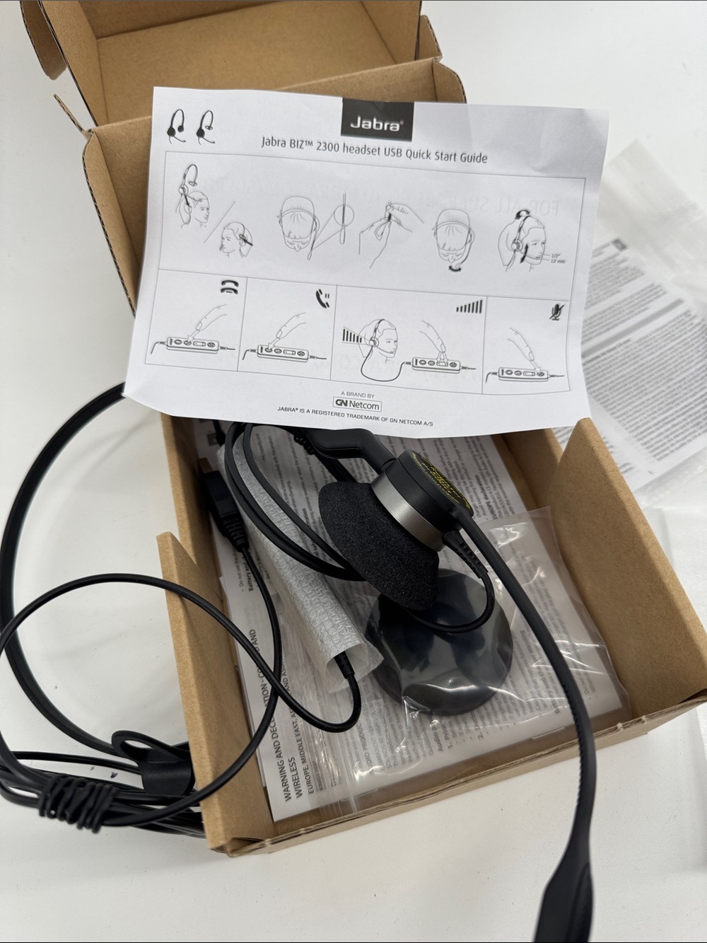 Jabra noise canceling Black Wired BIZ 2300 USB Headset - Single Ear